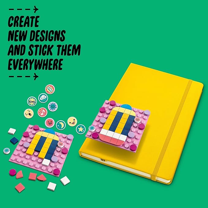 LEGO DOTS Adhesive Patches Mega Pack 41957 Arts and Crafts 5-in-1 Mosaic Making Building Kit DIY Sticker Patches Gift Idea for Creative Kids Make Custom Designs for Notebooks Phone Cases and More