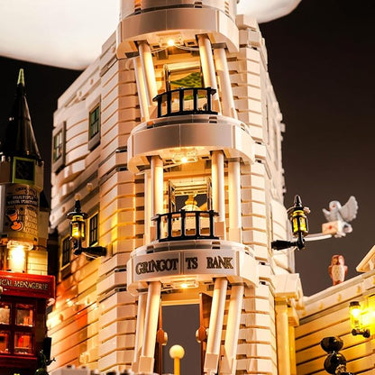 Upgraded Led Light Kit for Lego Gringotts Wizard Bank Horcrux War Building Set Music Version Compatible with Lego 76417 Model for Adults Fun Gift for Lovers (Model Not Included)