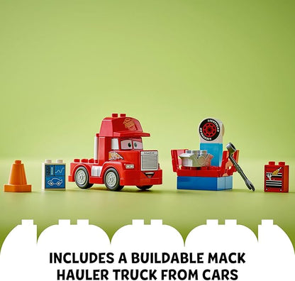 LEGO Disney Pixar Mack at The Race Cars Toys - Pixar Cars Birthday Gift for Toddlers Preschool Boys &amp Girls Ages 2+ - Educational Building Toys Set - 10417