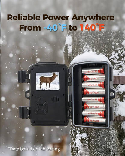 BEVIGOR Lithium AA Batteries 24 Pack, Long Lasting 1.5V AA Battery, 20-Year Shelf Life Lithium Batteries for Blink Camera, Flashlight, Microphone, Alarm System【Non-Rechargeable】