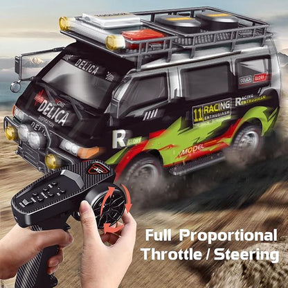 1/24 RC Crawler 4WD Delica RC Car W/ 2.4GHz Remote Mitsubishi RTR Offroad RC Truck for Adults Hobby Gifts Toys (Red)