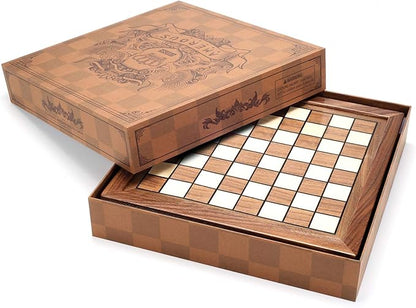 AMEROUS Magnetic Wooden Chess Set 12.8 x 12.8 Walnut Chess Board Game with 2 Built-in Storage Drawers - 2 Bonus Extra Queens - Chess for Beginner Kids and Adults Gift Packaging