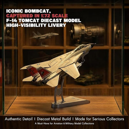 F-14A Tomcat 1/72 Metal Airplane Model Kits with Stand VFA-31 Tomcatters DieCast Alloy Fighter Model Jet Replica Pre-Build Military Aircraft Collection for Display or Gift