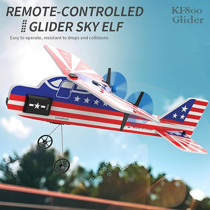 Remote Control Airplane Glider for Kids &amp Adults - 2.4GHz Long Range Auto-Balancing &amp Durable MPP Material RC Glider Plane - Easy to Fly Beginner-Friendly Outdoor Flying Toy Gift