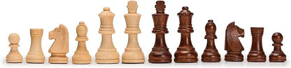 Husaria Staunton Tournament No. 4 Chessmen with 2 Extra Queens and Wooden Box 3-inch Kings