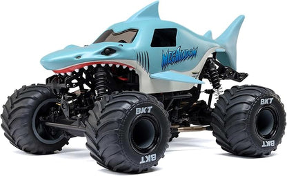 Losi 1/18 Mini LMT Megalodon 2S 4X4 RTR Brushed Monster Truck Battery &amp Charger Included Blue LOS01026T3