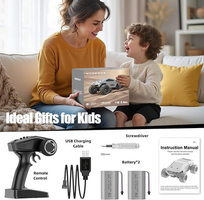 WayEee 1:18 Fast RC Car 40 KPH High Speed 4X4 Remote Control Monster Truck All Terrain Vehicles Toy with 2 Batteries 2.4GHz Remote Control 2 PVC Shell Off-Road Pickup Gift for Kids and Adults