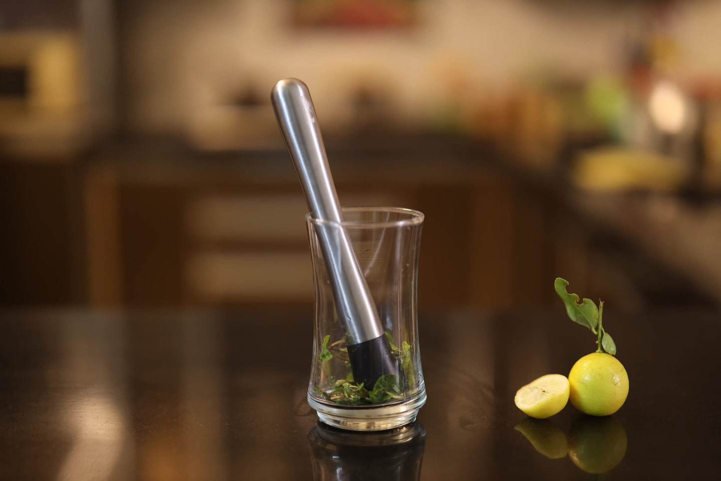 Kitchen Rest Muddler for Cocktails - 8inch Long 1pc 304 Stainless Steel Fruit Crusher - Bar Tools for Home for Making Mojito Mix and Other Fruit Drinks (8 Inch)