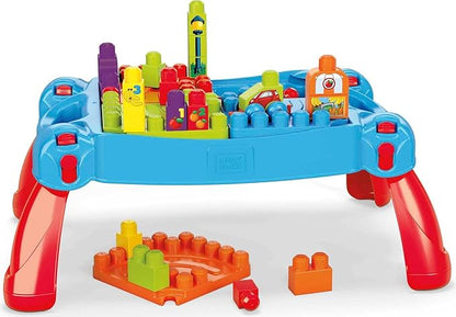 Mega Bloks First Builders Build 'n Learn Table with Big Building Blocks Building Toys for Toddlers (30 Pieces)