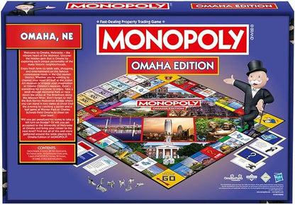 Monopoly Board Game Omaha NE Edition : 2-6 Players Family Board Games for Kids and Adults Board Games for Kids 8 and up for Kids and Adults Ideal for Game Night