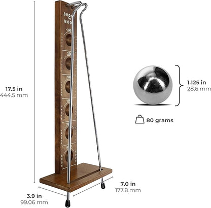 WE Games Shoot The Moon Game Large 17.5 inch Size Walnut Wood Stain Retro Games for Adults Classic Table Top Board Game