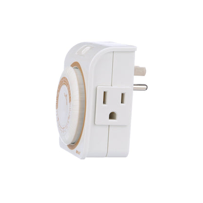 Woods 50001WD Indoor 24-Hour Heavy Duty Plug-In Mechanical Timer; 1 Grounded Outlet