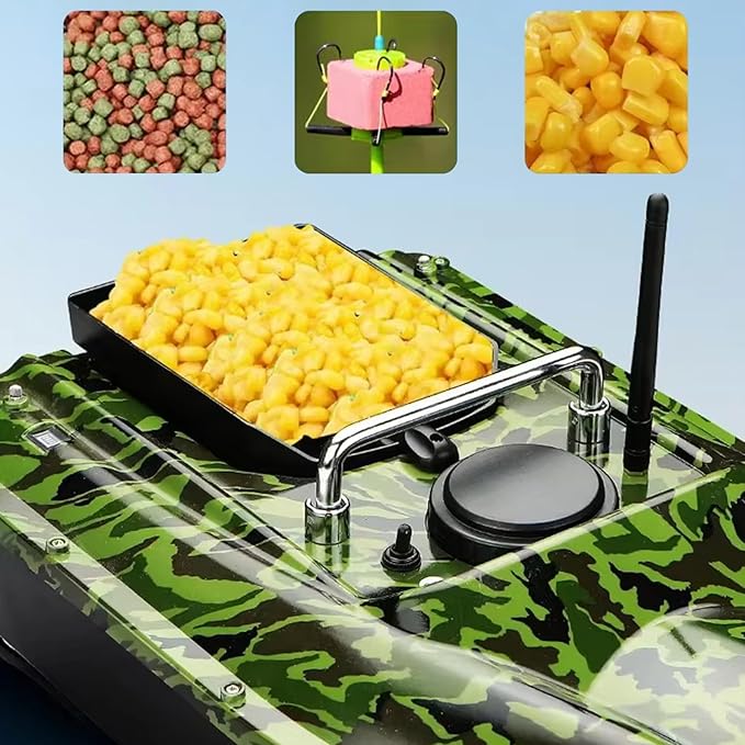 RC Bait Boat for Fishing – 547-Yard Range 2KG Load Auto Return Long Battery Life – Perfect for Carp Fishing (Camo Green)