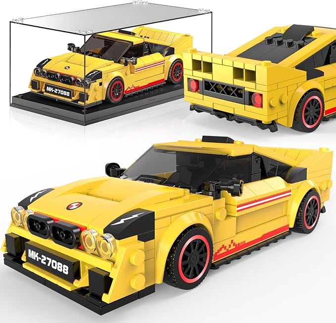 Mould King Speed Champion EVO 38 Racing Car MOC Building Set &amp Display Case Creative Classic Cars for Teens Age14+ 27088 Cool Vehicles Model Toys Birthday Gifts for Adults 466 PCS