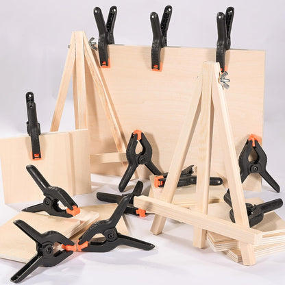Rondauno Spring Clamps 12 Pack, 3.5 inch Spring Clips for Crafts & Professional Backdrop Clips, Heavy Duty Plastic Clamps for Woodworking