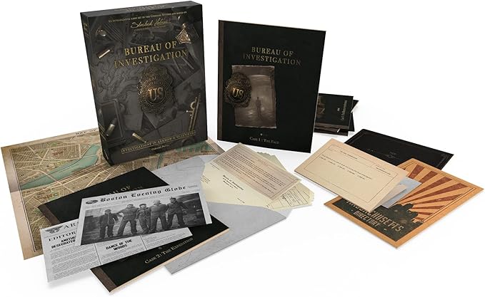 Bureau of Investigation: Investigations in Arkham &amp Elsewhere Board Game Cooperative Mystery Game for Kids &amp Adults Ages 14+ 1-8 Players 120-240 Minute Playtime Made by Space Cowboys