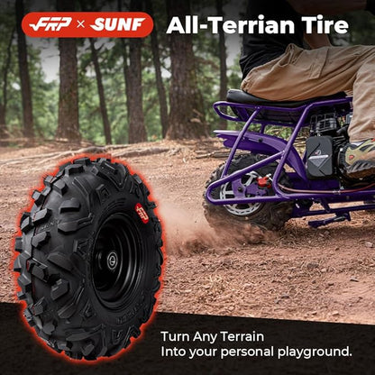 FRP GMB100 Performance 99CC 4-Stroke Mini Dirt Bike - Upgraded Hydraulic Brakes &amp Front Suspension Fork 28MPH Off-Road Mini Bike with LED Headlight Anti-Slip Seat Supports 220LBSPurple