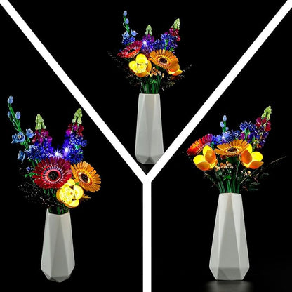 LED Light for Lego Wildflower Bouquet 10313 SetDesign and Configuration Compatible with Model 10313 (LED Light Only Not Building Block Kit)