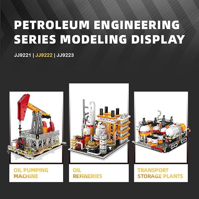 City Gas Station Building JJ9221 Set 666pcs Modular Chemical Plant Bricks Kit with Storage Tank &amp Lab Compatible with Lego City MOC Display Model for Adults &amp Kids Age 6+