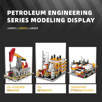 City Gas Station Building JJ9222 Set 734pcs Modular Chemical Plant Bricks Kit with Storage Tank &amp Lab Compatible with Lego City MOC Display Model for Adults &amp Kids Age 6+