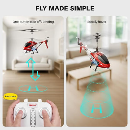 SYMA S107H-E RC Helicopter for Kids 8-12 and Beginners Remote Control Helicopter with Altitude Hold 2 Speed Modes Whole Alloy Toy for Boys Girls Indoor Gift