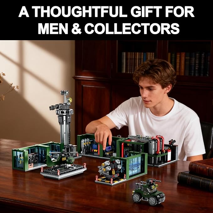 Military Base Building Set for Adults – 1753 PCS Army Model Kit with Vehicles Helicopter &amp Figures Model Building Kit for Adult Room Decor for Men Teen