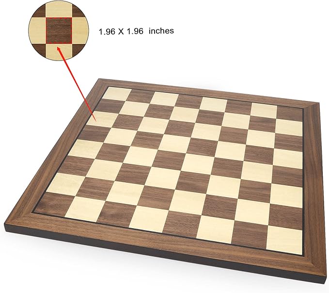 AMEROUS 17 Inches Wooden Chess Board Only Professional Tournament Chess Board Large with Gift Package - Chess Rules Beginner Chess Board Game for Adults