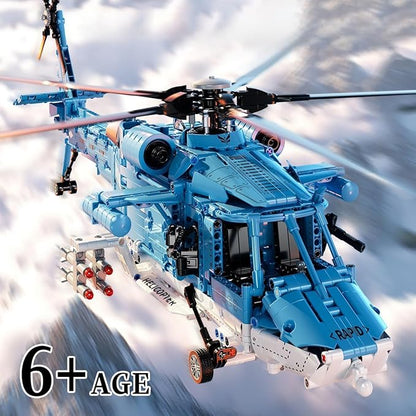 Military Helicopter Building Blocks Set 1521PCS Army Airplane Bricks Model–Air Force Utility Helicopter Toy with Rotating Blades Detailed Cockpit Tactical Gear–Collectible Gift for Boys Teen Adults