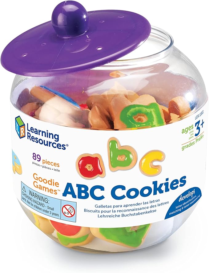 Learning Resources Goodie Games ABC Cookies - Alphabet Letters Learn to Read and Write Phonics and Spelling  Fine Motor Skills Toddler Toys Kids Games Manipulatives Preschool Activities