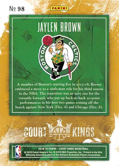 2018-19 Court Kings International Basketball #98 Jaylen Brown Boston Celtics Official Blaster Exclusive NBA Trading Card By Panini America