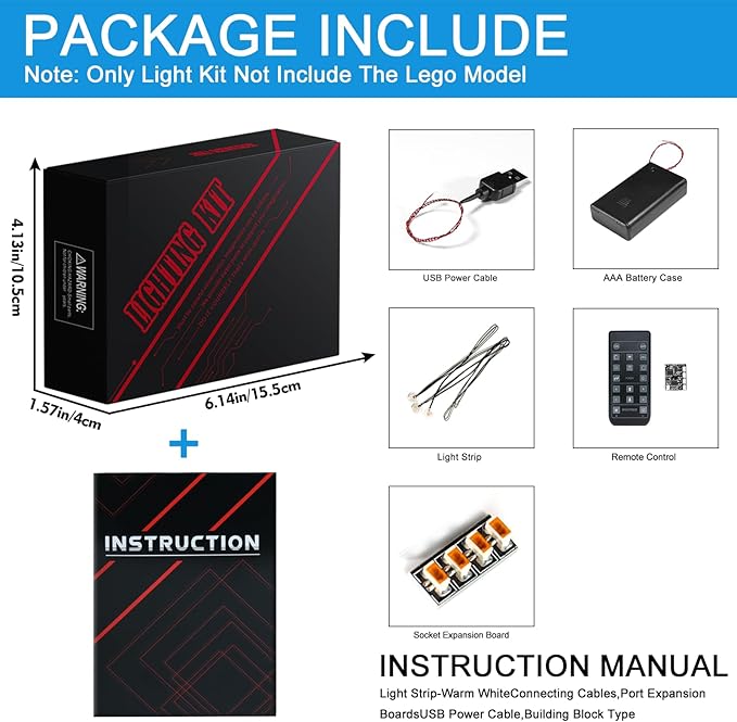 Upgraded Led Light Kit for Lego Lamborghini Countach 5000 Quattrovalvole Building Set RC Version Compatible with Lego 10337 (Model Not Included)