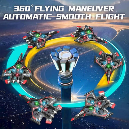 RC PlaneFoam Airplane Toy Drone Remote Airplane Foam Airplanes for Kids Airplanes for Kids Remote Control Helicopter for Boys 8-12360°Flip Fighter Jet with Light (Blue-B)