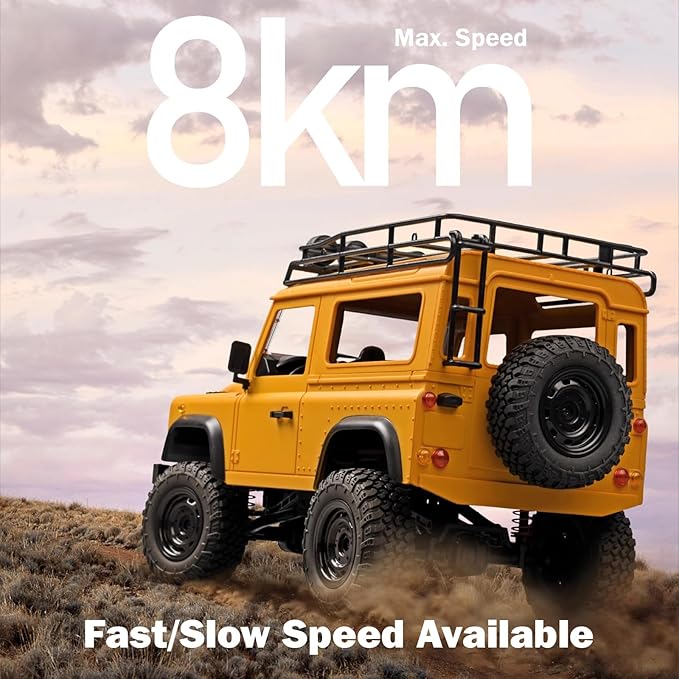 MN-98 RC Car 1:12 Scale RC Rock Crawler 4WD Off-Road RC Truck RTR 2.4G Remote RC Land Rover Vehicle Models for Adults Hobby Gifts (Yellow)