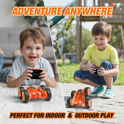 Remote Control Car Rechargeable RC Cars &amp Remote 360° Flips Rotating 2.4Ghz 4WD All Terrain Stunt Race Car Toy Christmas Birthday Gift for Kids Boys 3-12