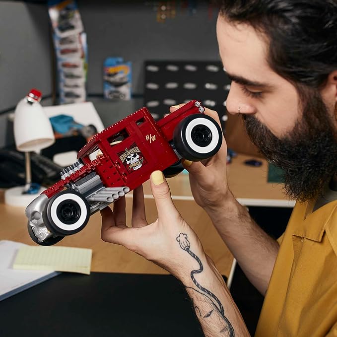 MEGA Hot Wheels Vehicle Building Toy Collectible for Adults 1:18 Scale Bone Shaker with Die Cast Model for Fans and Collectors HBD50