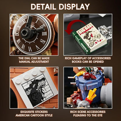 Private Detective Owl Building Blocks Set Steampunk Detective Owl Building Set Retro Mechanical Animal Construction Kit Creative Gift for Adults Teens 1286 PCS