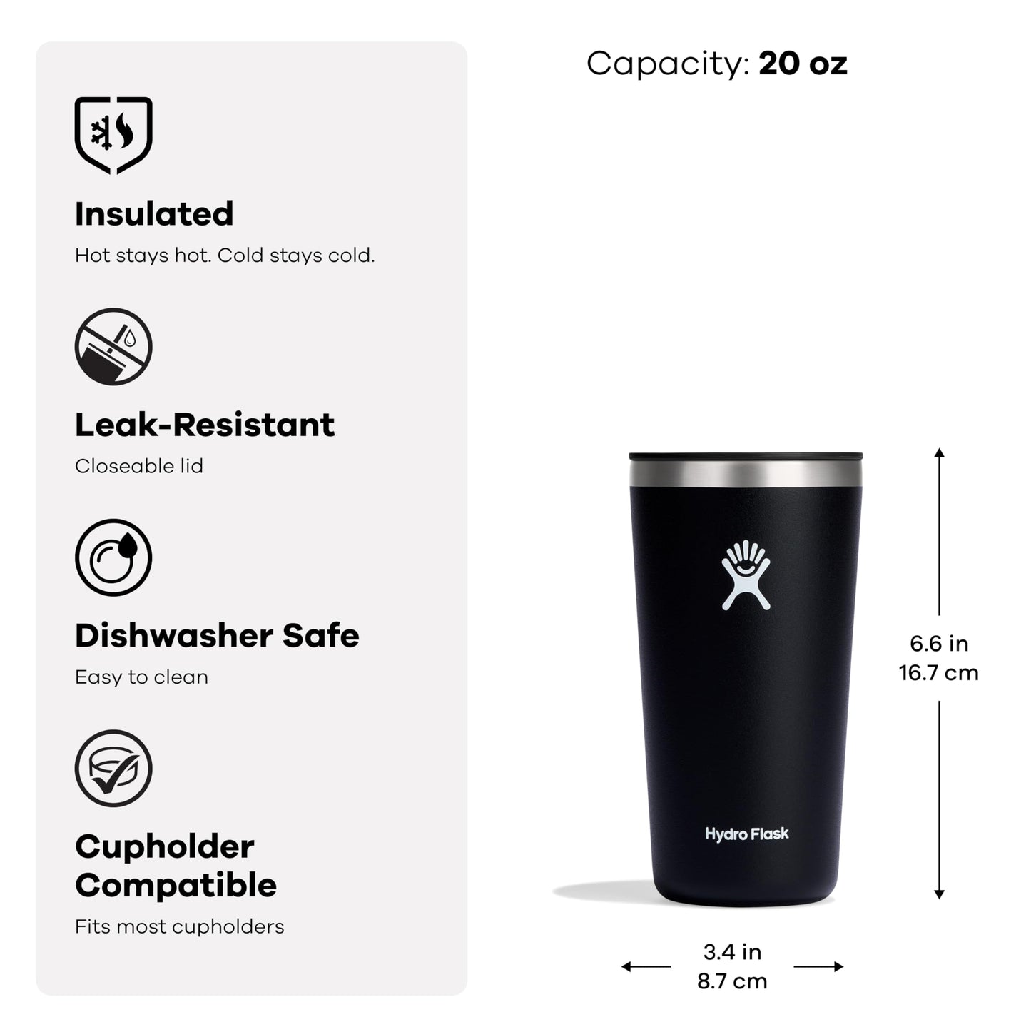 Hydro Flask 20 Oz All Around Tumbler Press-in Lid Birch