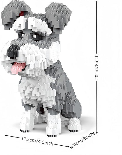 Adorable Schnauzer Dog Building Blocks Toy - Micro Mini Size Ideal for Pet Lovers and Great as Home Decor &amp Gift
