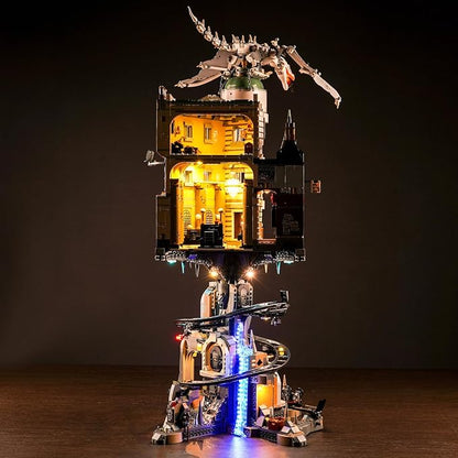 Upgraded Led Light Kit for Lego Gringotts Wizard Bank Horcrux War Building Set Music Version Compatible with Lego 76417 Model for Adults Fun Gift for Lovers (Model Not Included)