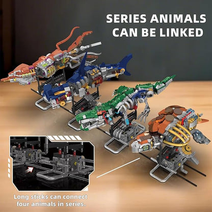 Mechanical Turtle Building Set with Lights Rotatable Link Components &amp Display Stand STEM Building Set for Boys and Girls 8-14 Home Office Decor for Adults Mechanical Enthusiasts（659PCS）