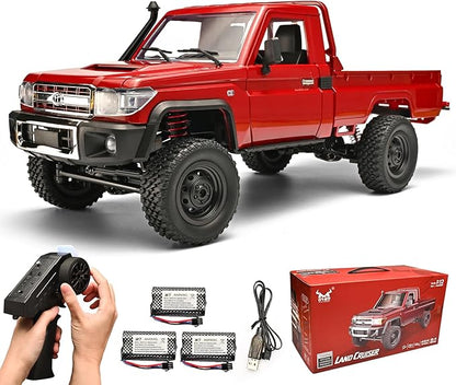 RC Rock Crawler 1/12 RC Crawler Off Road RC Truck 4x4 with 2.4GHz Remote Control 280 Brushed Motor All Terrain Rremote Control Truck RTR Proportional Throttle Steering MN-82（Red）