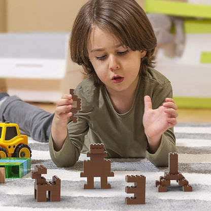 500 Piece Brown Bricks Bulk Brown 2x4 Building Bricks Flat Compatible with Lego Parts and Pieces: 2x4 Brown Bricks(Color: Brown)