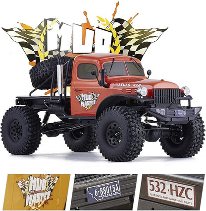 BEEZRC RocHobby 1/10 Scale Atlas 4WD 2.4GHz RC Crawler RC Rock Truck Off Road Hobby Grade Remote Control Car for Adults with Transmitter Need to Complete with Battery (Orange)