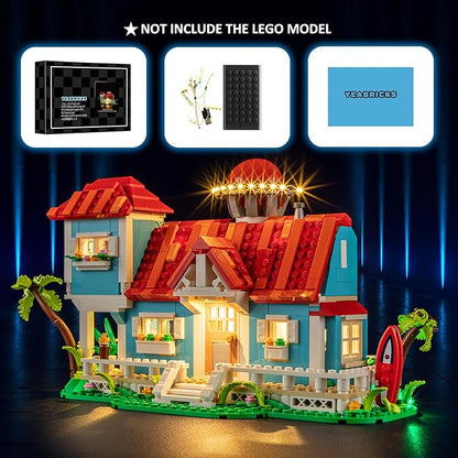 YEABRICKS LED Light for 43268 Disney Lilo and Stitch Beach House Building Blocks Model (Building Set NOT Included)