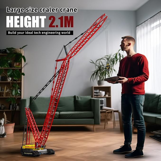 Mould King Crawler Crane LR13000 Building Block Kits Technical Construction Vehicles Cranes Model with Motor/APP Remote Control Gift for Age 14+/Adult Collections Enthusiasts (4318+ Pieces)