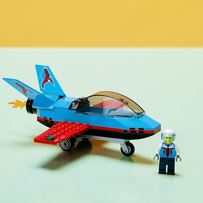 LEGO City Great Vehicles Stunt Plane 60323 Jet Airplane Toy 2022 Building Set Gifts for Kids Boys and Girls 5 Plus Years Old with Pilot Minifigure