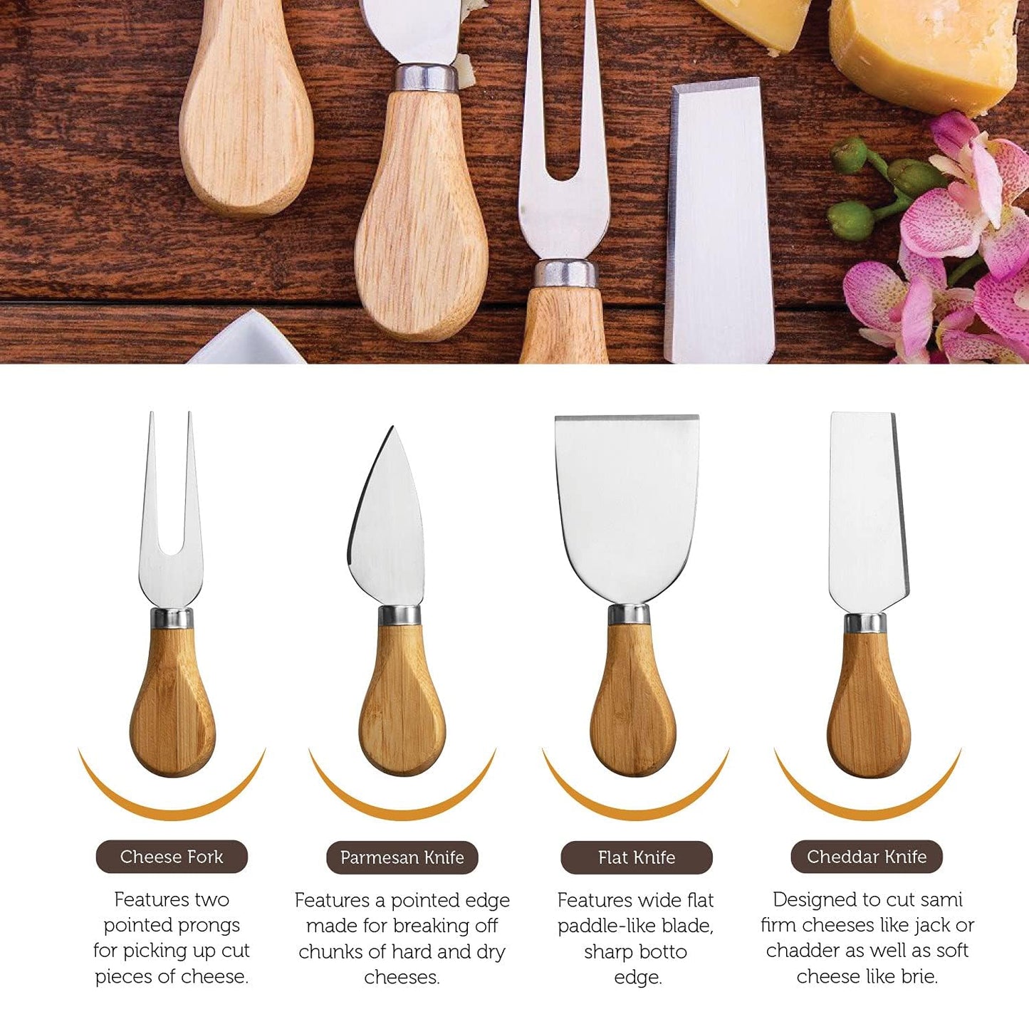 Charcuterie Board Gift Set - Bamboo Cheese Board and Knife Set - Housewarming Gifts for New Home, Wedding Gifts for Couples 2025, Bridal Shower Gifts, Birthday Gifts for Women