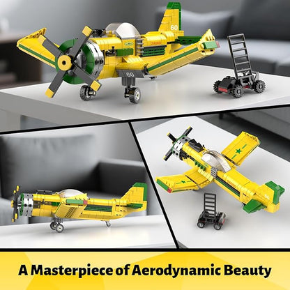 Mould King 24060 Race Plane Building Toy for Kids 562PCS Propeller Airplane Model Blocks Set for Display Collection STEM Toy Gift for Boys and Girls Ages 8+