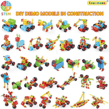 COUOMOXA 404 Pcs Building Toys STEM for Kids: 62 DIY Demo Models Construction Creative Set - Educational Toy for 5 6 7 8 9 10+ Years Old Kids Home School - Birthday Gift for Boys Girls