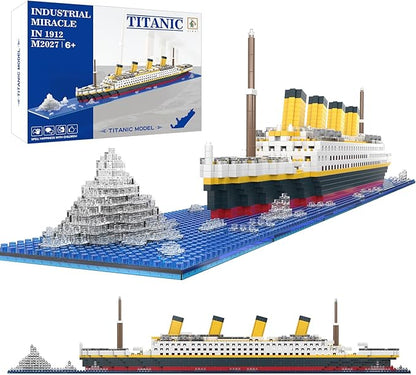 Titanic Micro Mini Building Set1878 Pieces Big Ship Model Building ToysDIY Educational Toys 3D Puzzle KitSTEM Ship Creative Project Model Building Set Birthday for AdultsKids